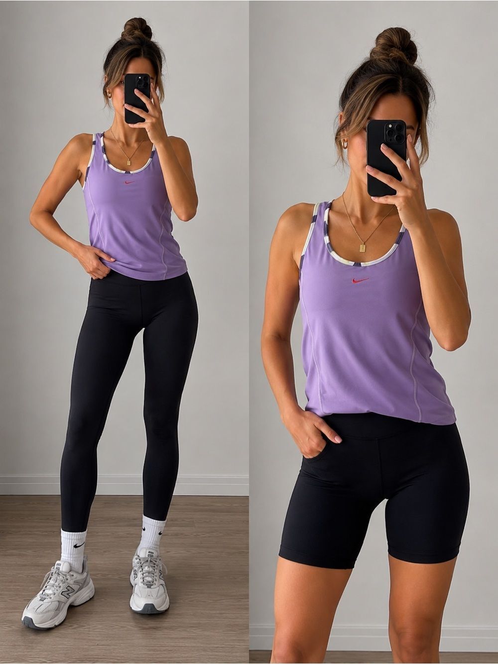 Nike Dri Fit Tank Purple White Gym Top Tennis Pickleball Sleeveless Size M